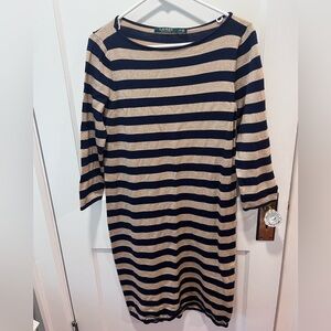 Gold and Navy Lauren Ralph Lauren Dress